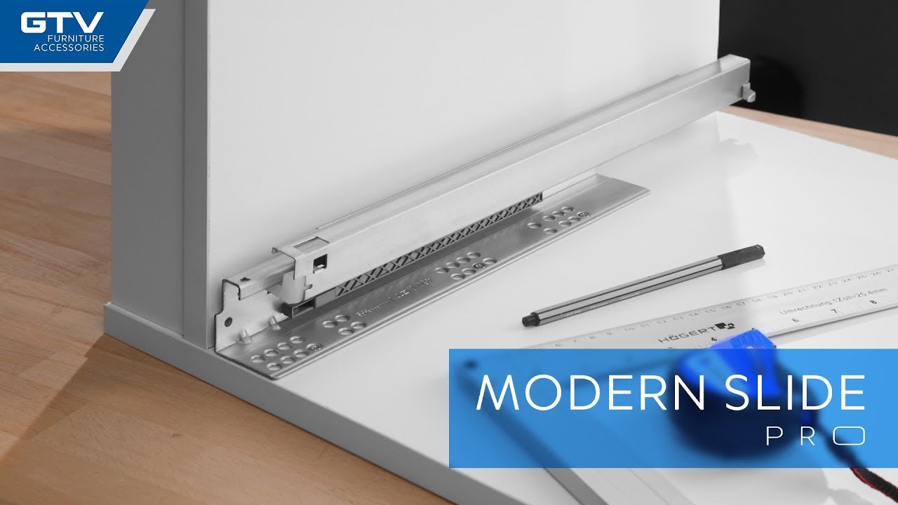 Modern Slide Pro ballbearing slide - soft close and push-to-open