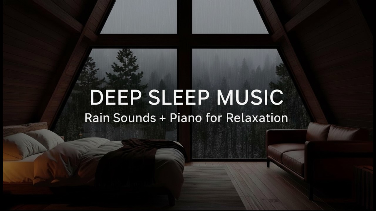Healing Piano Rain Ambience for Comfortable Deep Sleep, Study Sessions, Yoga