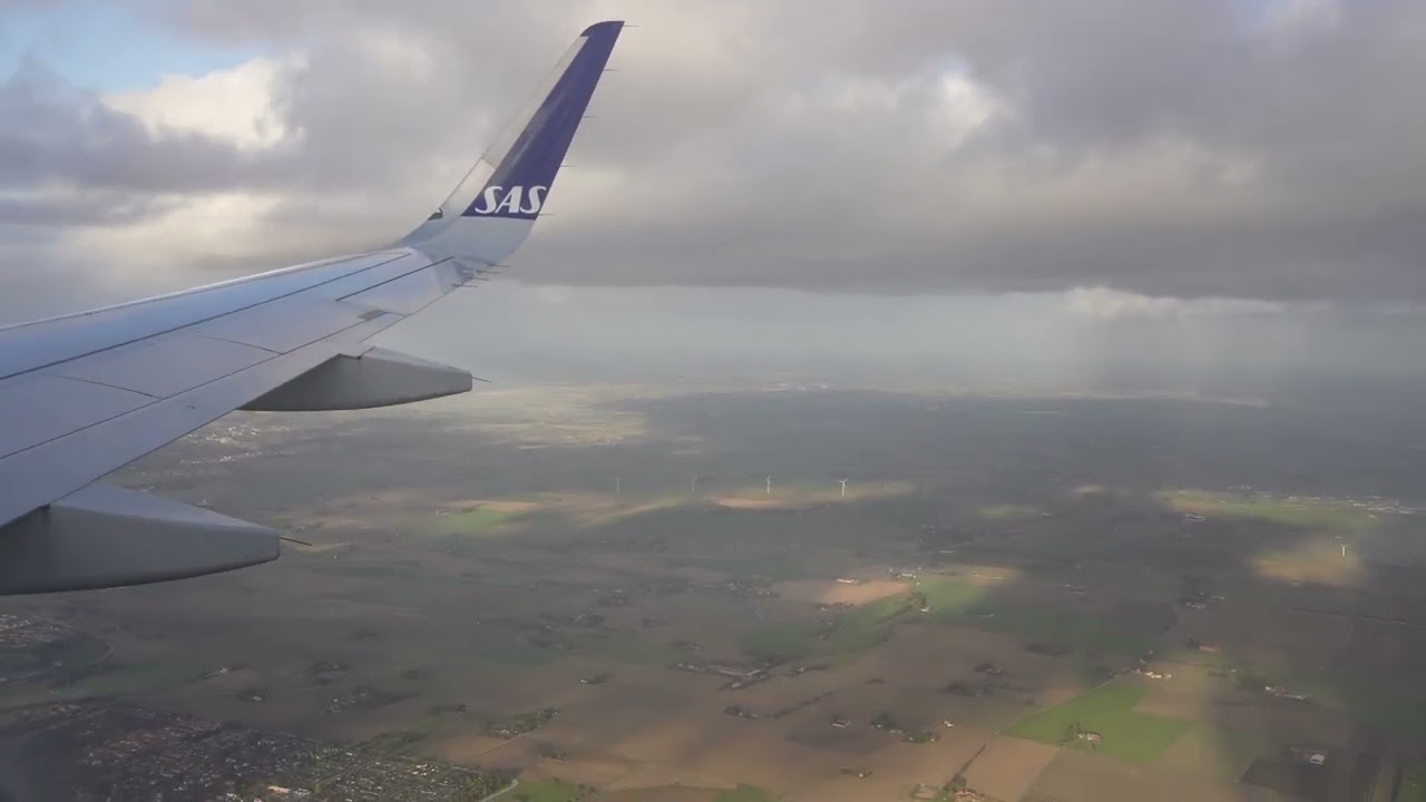 Landing into Beautiful Windy Copenhagen Airport