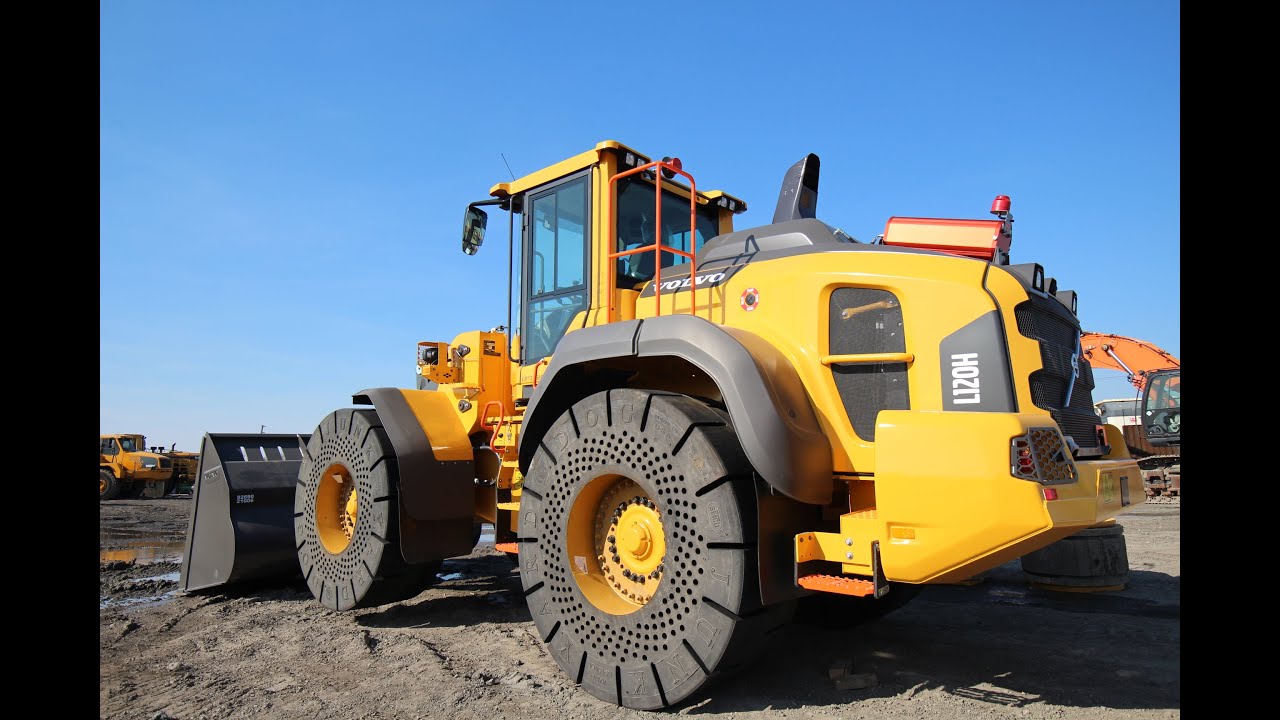 Volvo L120H wheel loader with sold rubber tires!