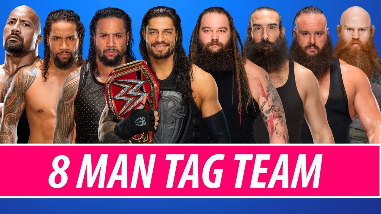 Roman Reigns & The Rock & The Usos vs. Braun Strowman & Bray Wyatt & Harper & Rowan (Wyatt Family)
