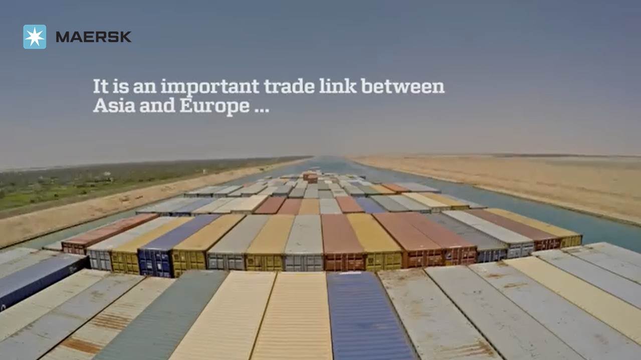 Maersk - Timelapse of Adrian Mærsk sailing down the expanded Suez Canal