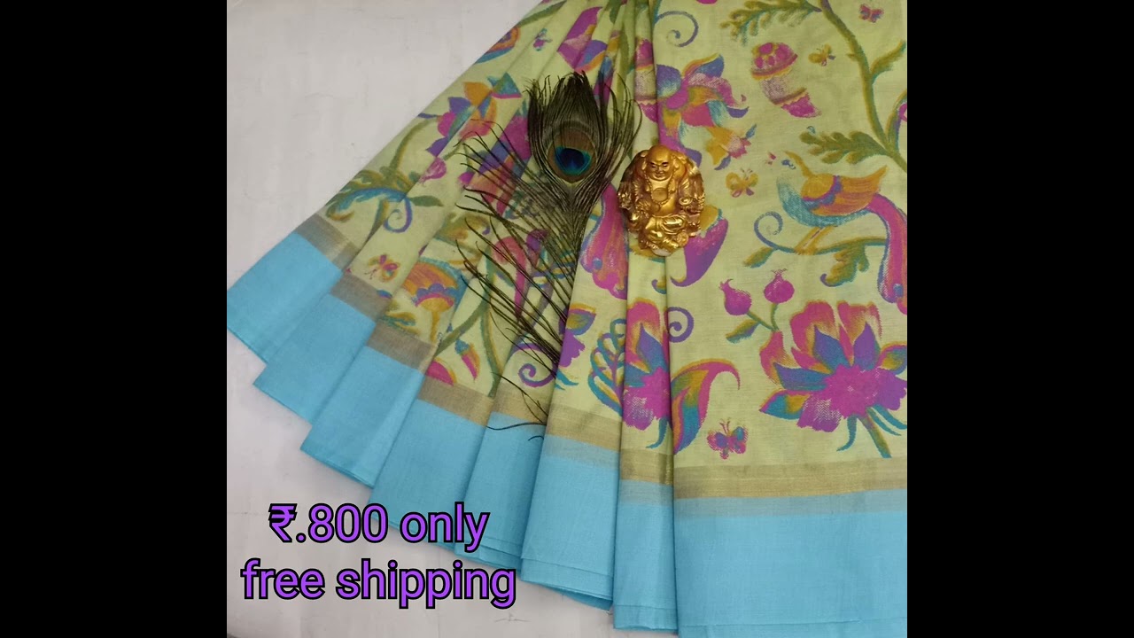 cotton sarees/ pure cotton/100s count/ kalamkari digital print/ manufacture price/free shipping