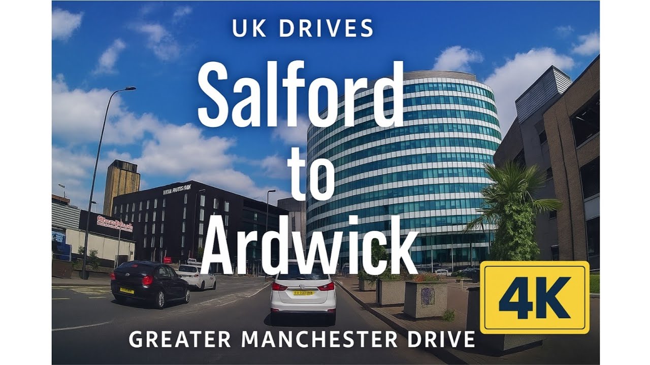 Manchester 4K Drive 🇬🇧 | Salford to Ardwick via Ancoats &ndash; Real-Time City Drive UK [4K]