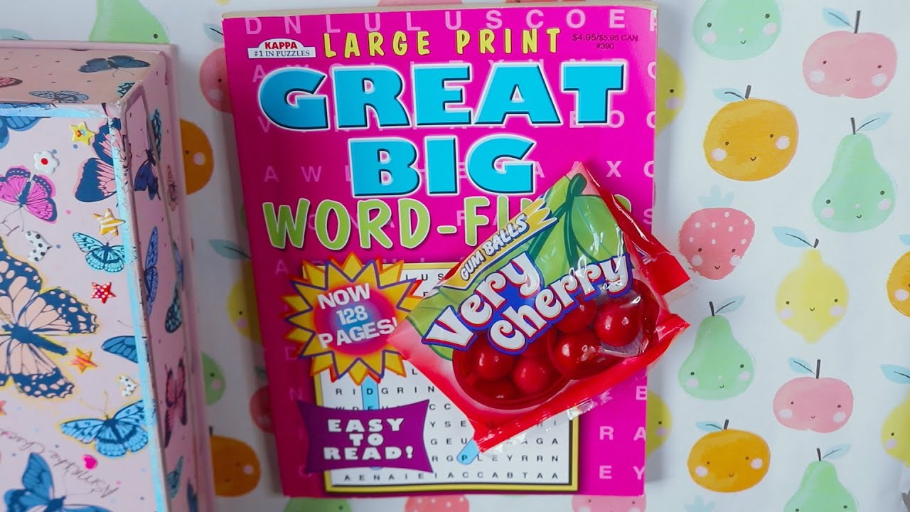IKEA WORD SEARCH JUMBO CHERRY GUMBALLS ASMR CHEWING GUM