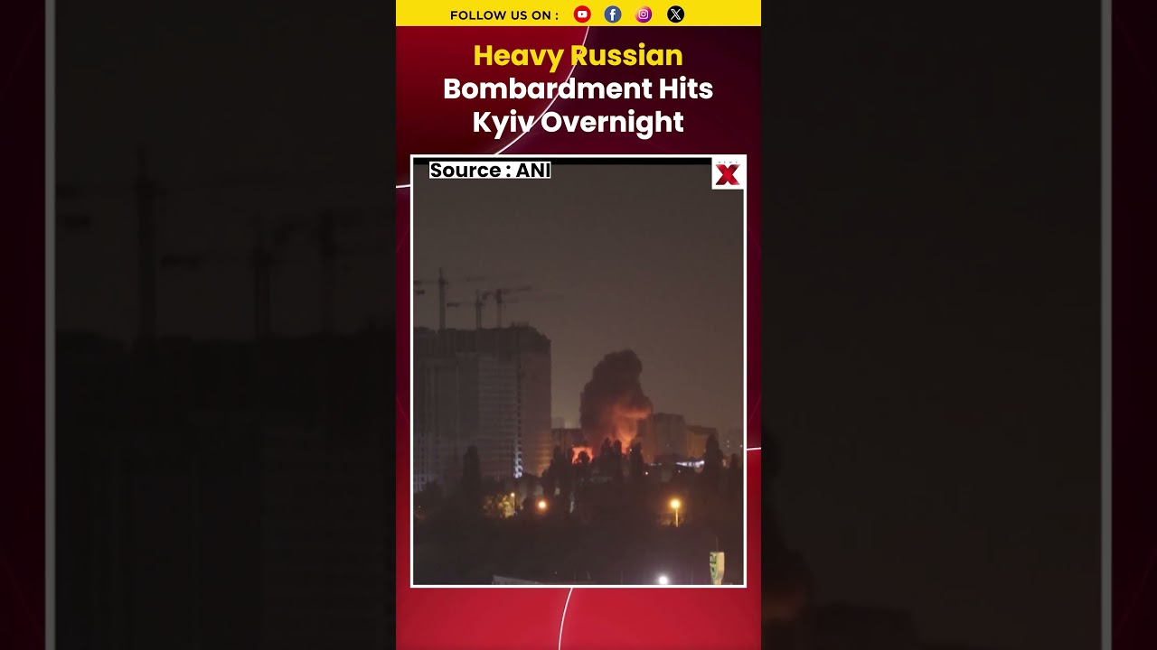 Kyiv Under Fire! Massive Russian Attack Sends Thick Smoke Rising Across City #shorts #trending