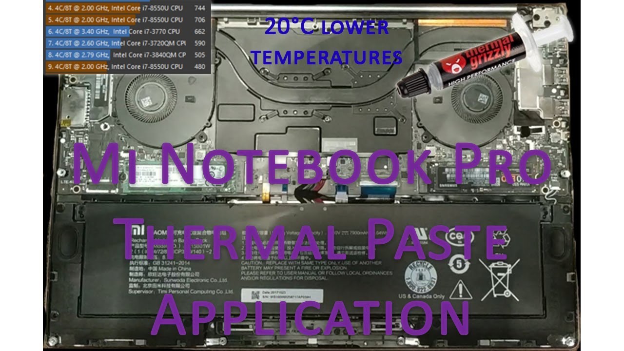 Mi Notebook Pro thermal paste application
