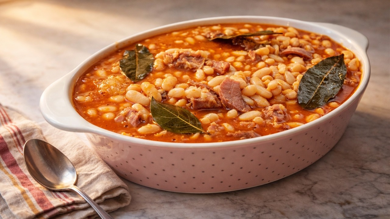 ALUBIAS Blancas con OREJA de Cerdo 🥘 Receta Tradicional de Judías Blancas [Directa al grano]