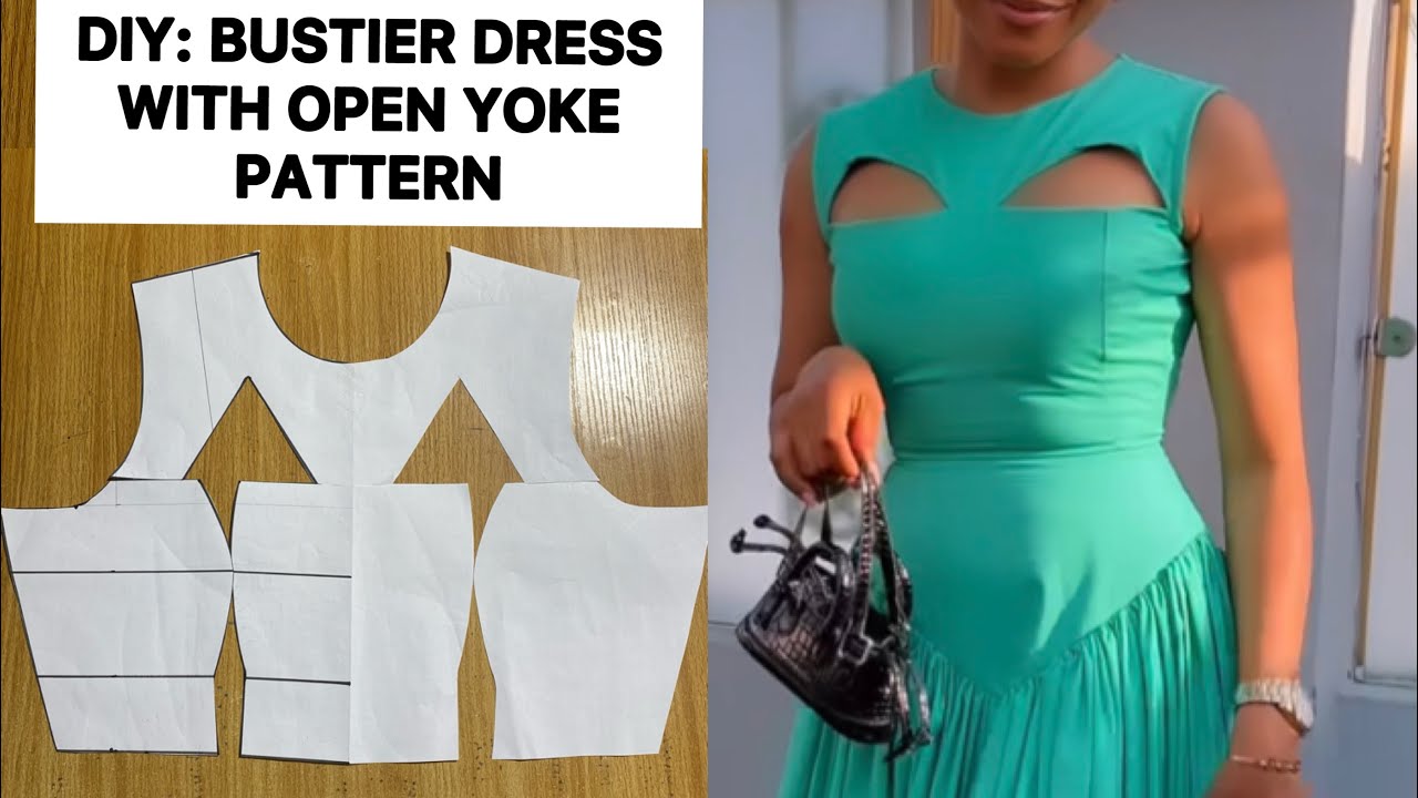 How to Draft a Bustier Dress Pattern with a Stylish Keyhole Neckline.
