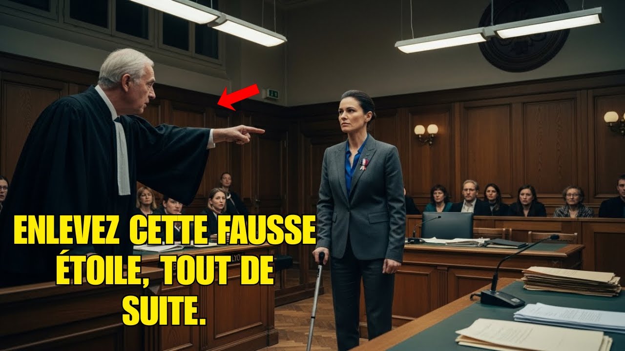 LE JUGE EXIGE QU’ELLE RETIRE SA MÉDAILLE — JUSQU’À CE QUE LE GÉNÉRAL FASSE TAIRE TOUTE LA SALLE.
