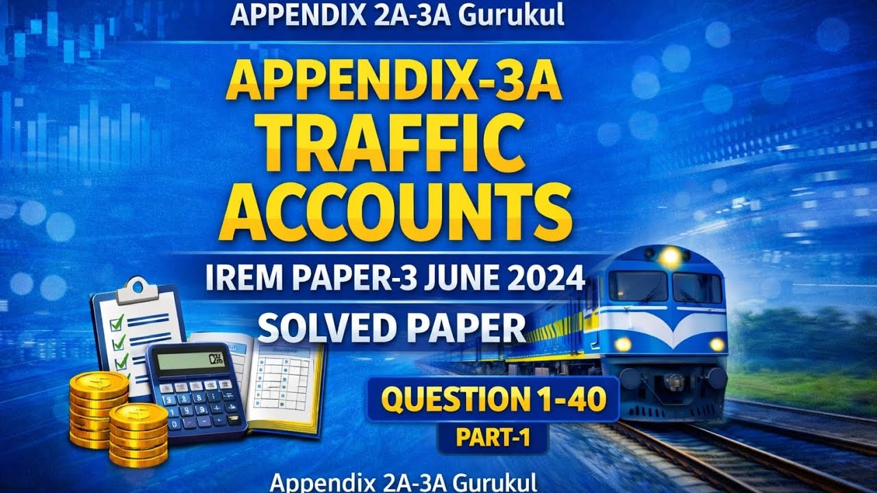IREM Paper-3 June 2024 Solved Paper | Appendix-3A Traffic Accounts |Part-1 Que 1-40  Explanation | 