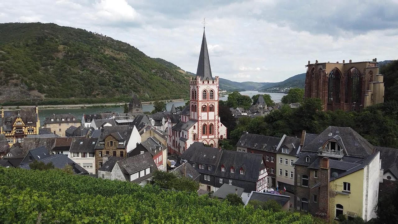 Bacharach and the Rhine River Valley , Germany .