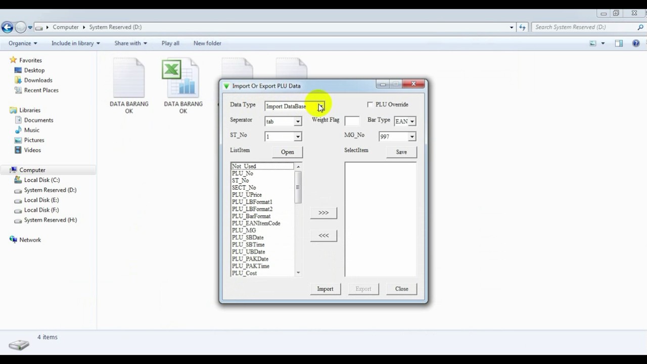 Input Data Barang Timbangan Digital dengan Menggunakan Software Digi Labelnet