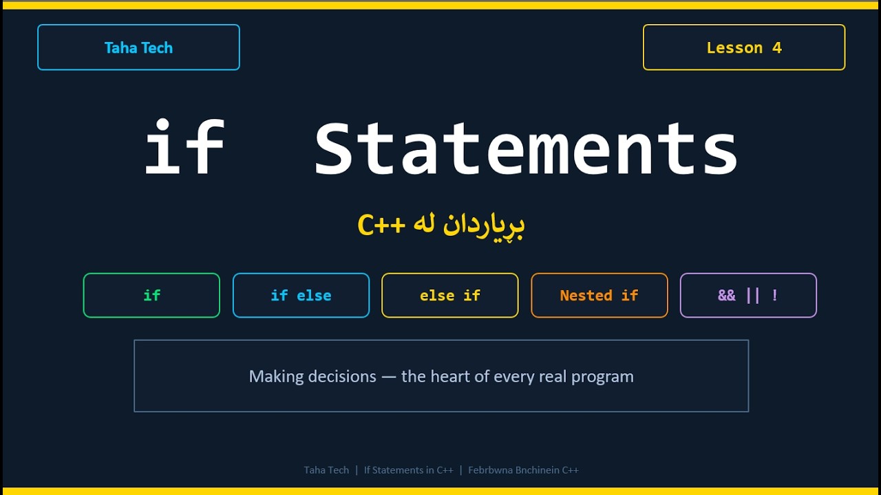 C++ IF statment ||وانه‌ی -8-  رستەین مەرجی د زمانی سی  پلس پلس داا