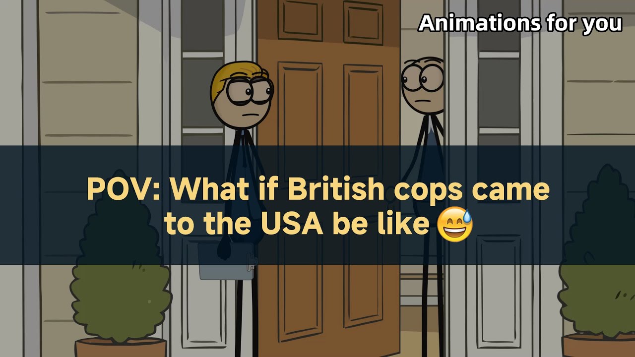 POV: What if British cops came to the USA be like 😅 #cultureshock #america #fyp #skit #animation 