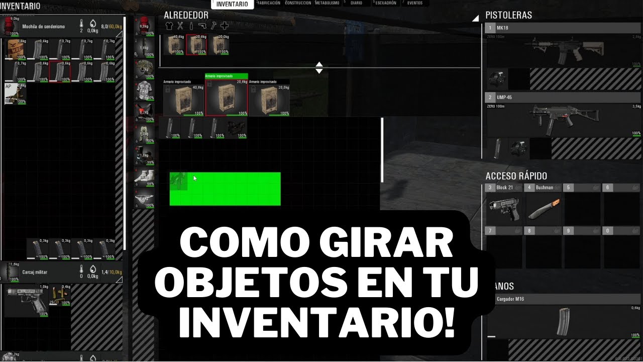 Scum 0.8 - Guia/tutorial COMO GIRAR OBJETOS EN EL INVENTARIO - Espa&ntilde;ol