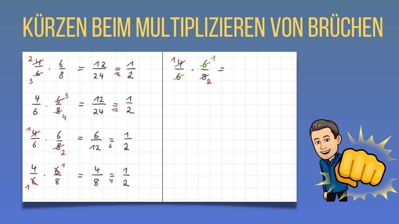 Kürzen beim Multiplizieren von Brüchen