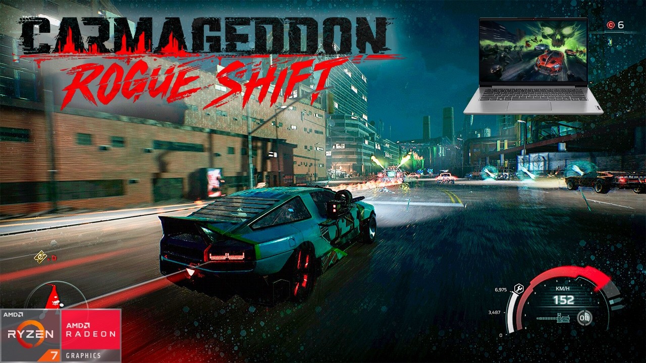 Carmageddon Rogue Shift rodando no Ideapad 3 | Ryzen 7 5700U aguenta?