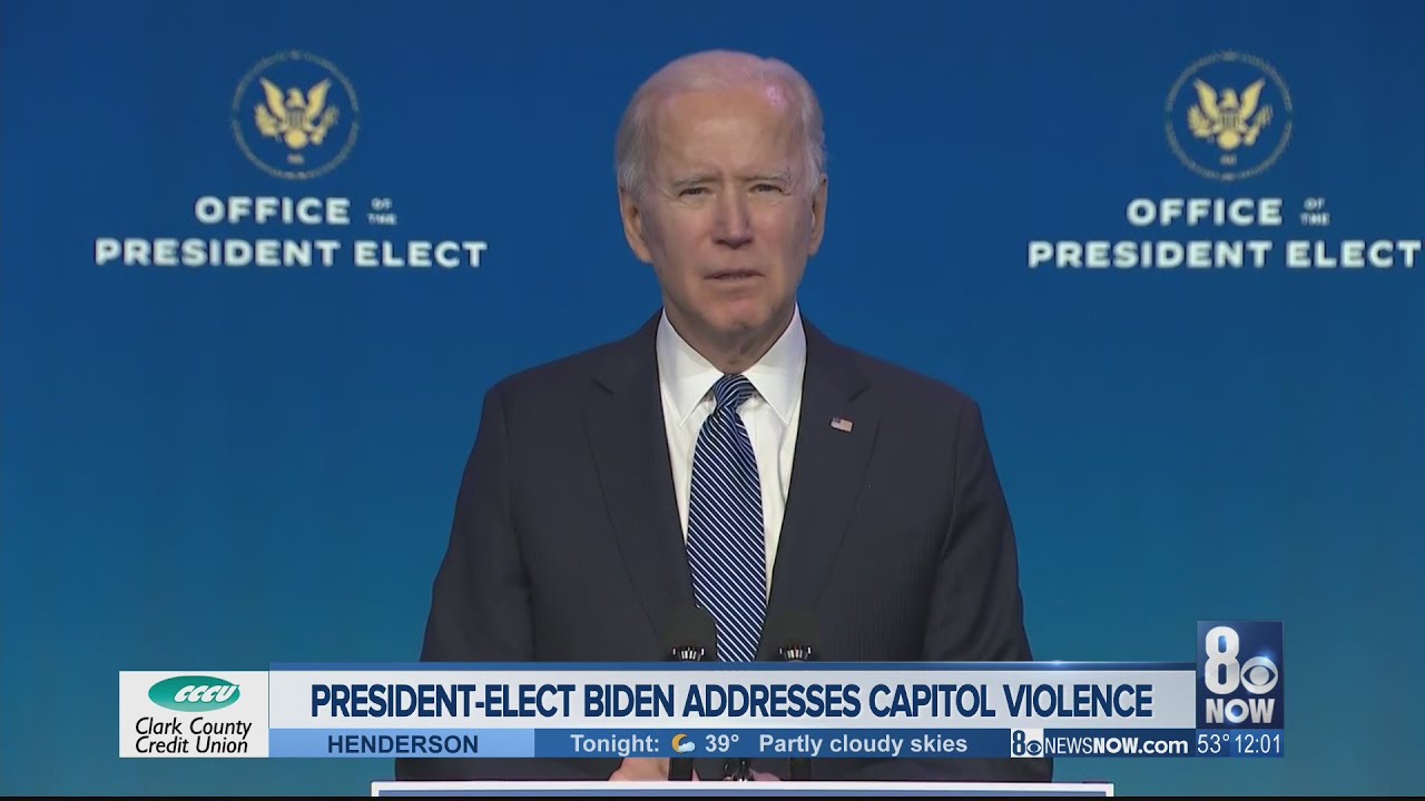 President-elect Biden addresses Capitol violence