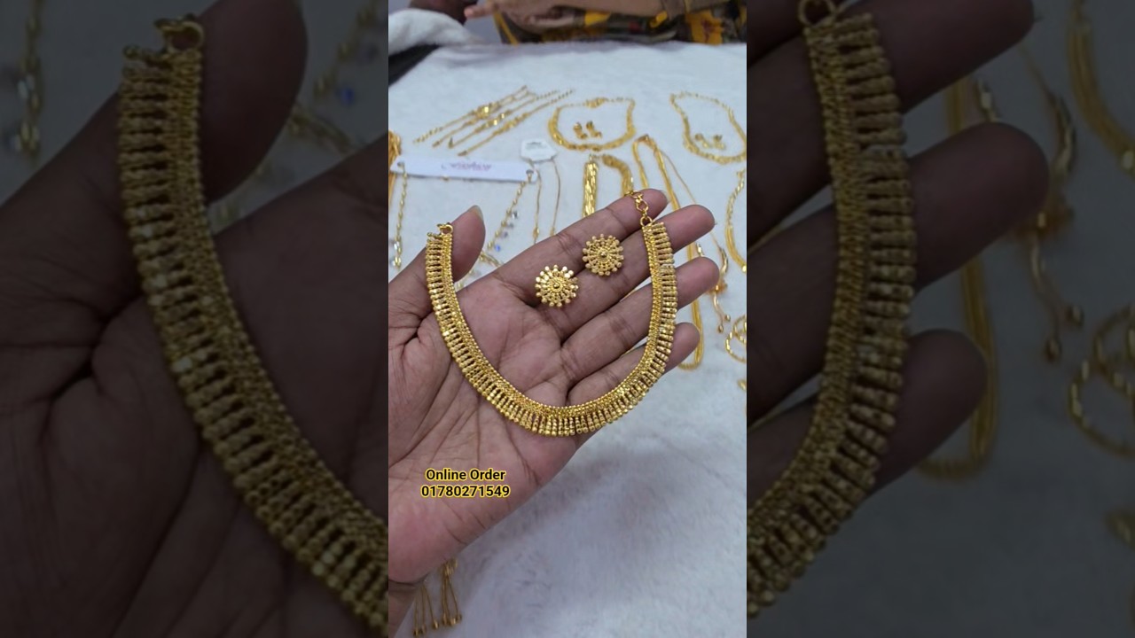 1.5 gram gold Polish necklace set 