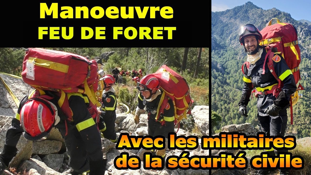 Manœuvre feu de foret avec la sécurité civile en Corse