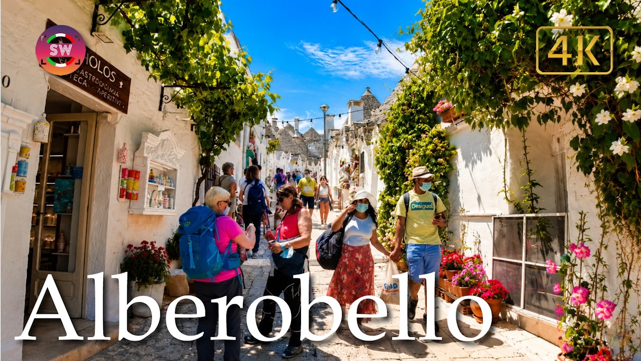 Alberobello (Puglia), Italy【Walking Tour】History in Subtitles - 4K