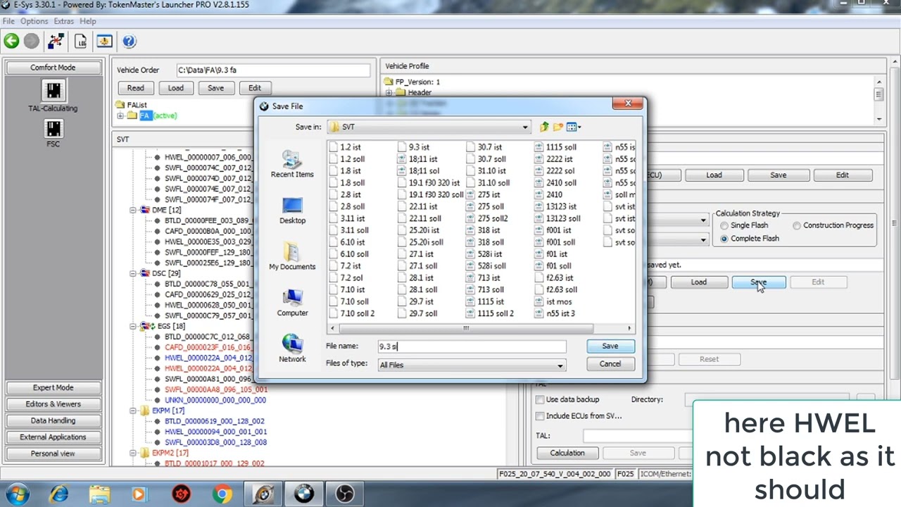 Esys Different HWEL successful flashing (use hwid from svt actual)