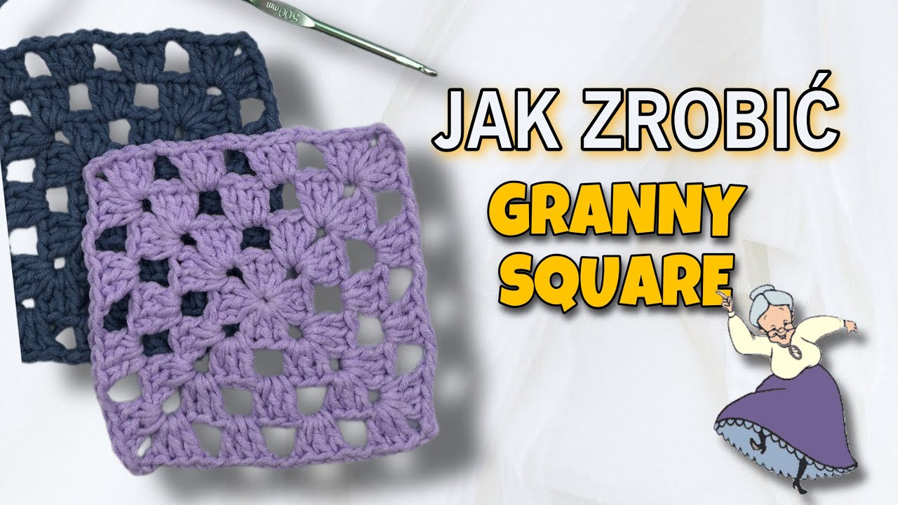 Granny Square KWADRAT BABUNI na szydełku krok po kroku
