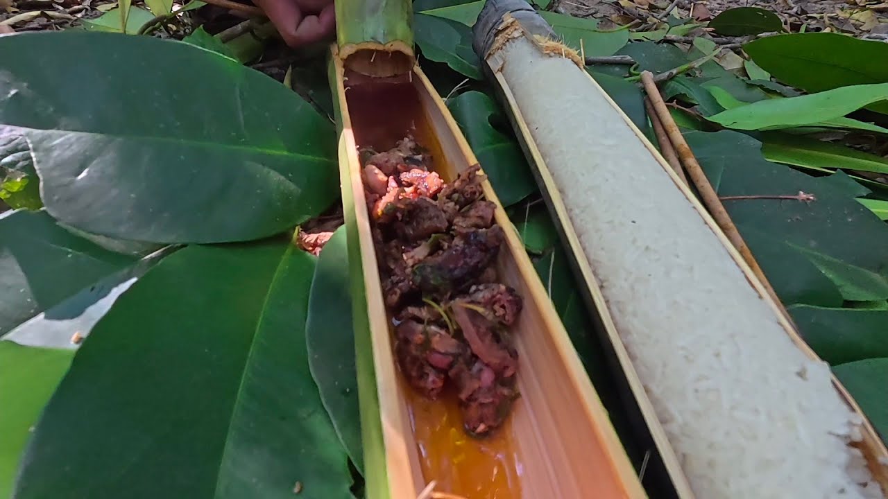 ຫລາມເຂົ້າຫລາມອາຫານປ່າ//หลามข้าวหลามอาหารป่า Dong Una