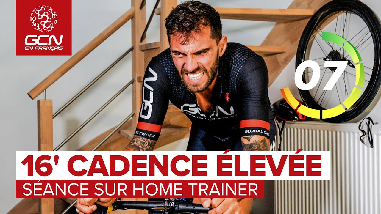 Séance sur home trainer : Entraînement cardio à cadence élevée de 16 minutes
