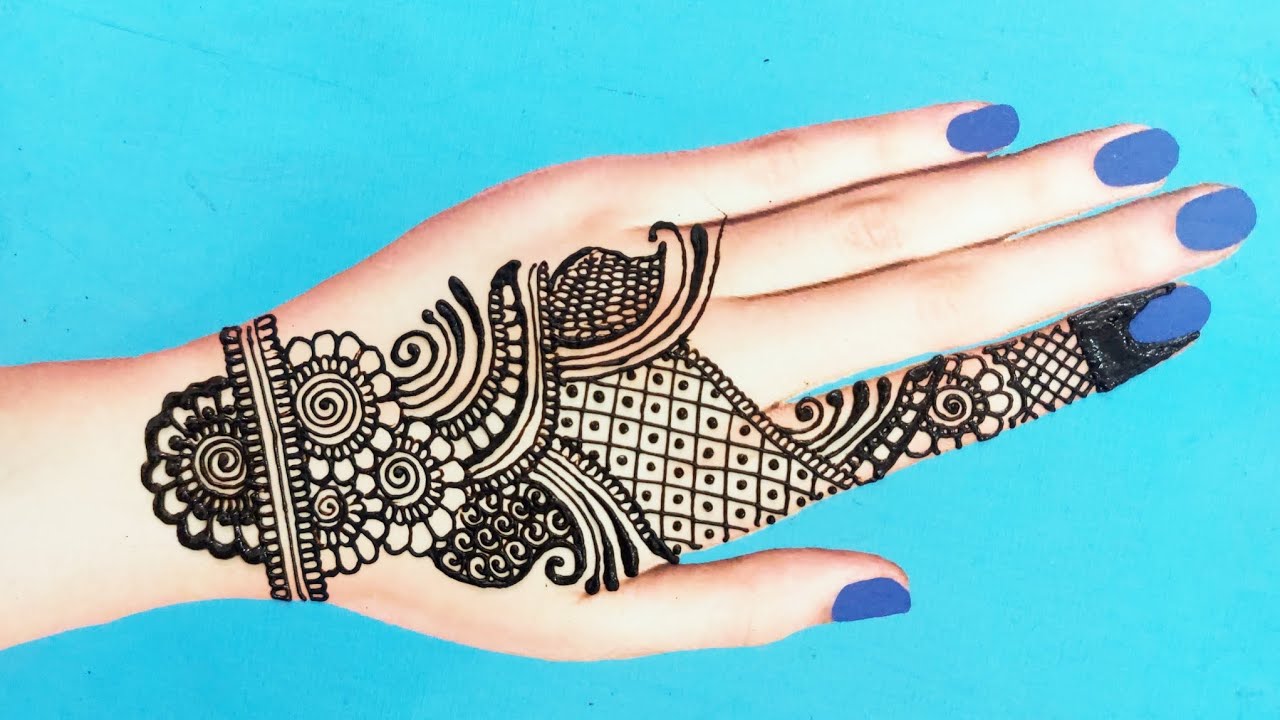Mehandi lagane ka tarika - Piche hath mein mehandi ka design - मेहंदी कैसे सीखें - Zeenath's world