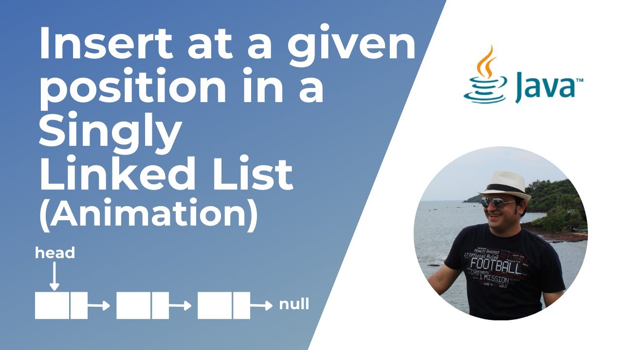 Insert a node in a Singly Linked List at a given position (Animation)