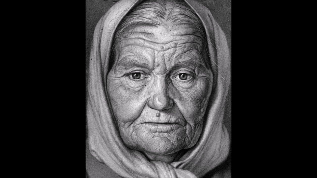 تعليم رسم البورتريه | العواجيز | من الموبيل | فرى هاند | الجزء الاول