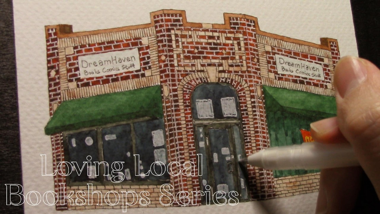 Drawing Local Bookstores Ep. 3 - Urban Sketching with Fountain Pen: Dream Haven Books & Comics