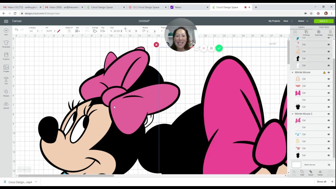DIY Minnie Mouse Party Decor in Cricut Design Space Tutorial Off the Mat