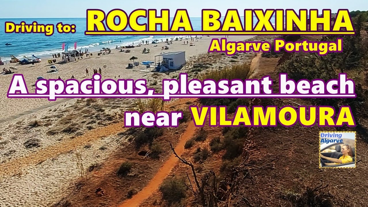 Driving to Praia da Rocha Baixinha (Algarve Portugal), pleasant, quiet, near Falésia Beach 7/2021 HD
