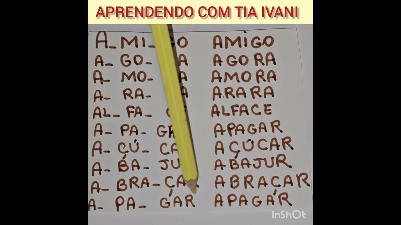 APRENDENDO PALAVRAS INICIADAS COM A VOGAL A!