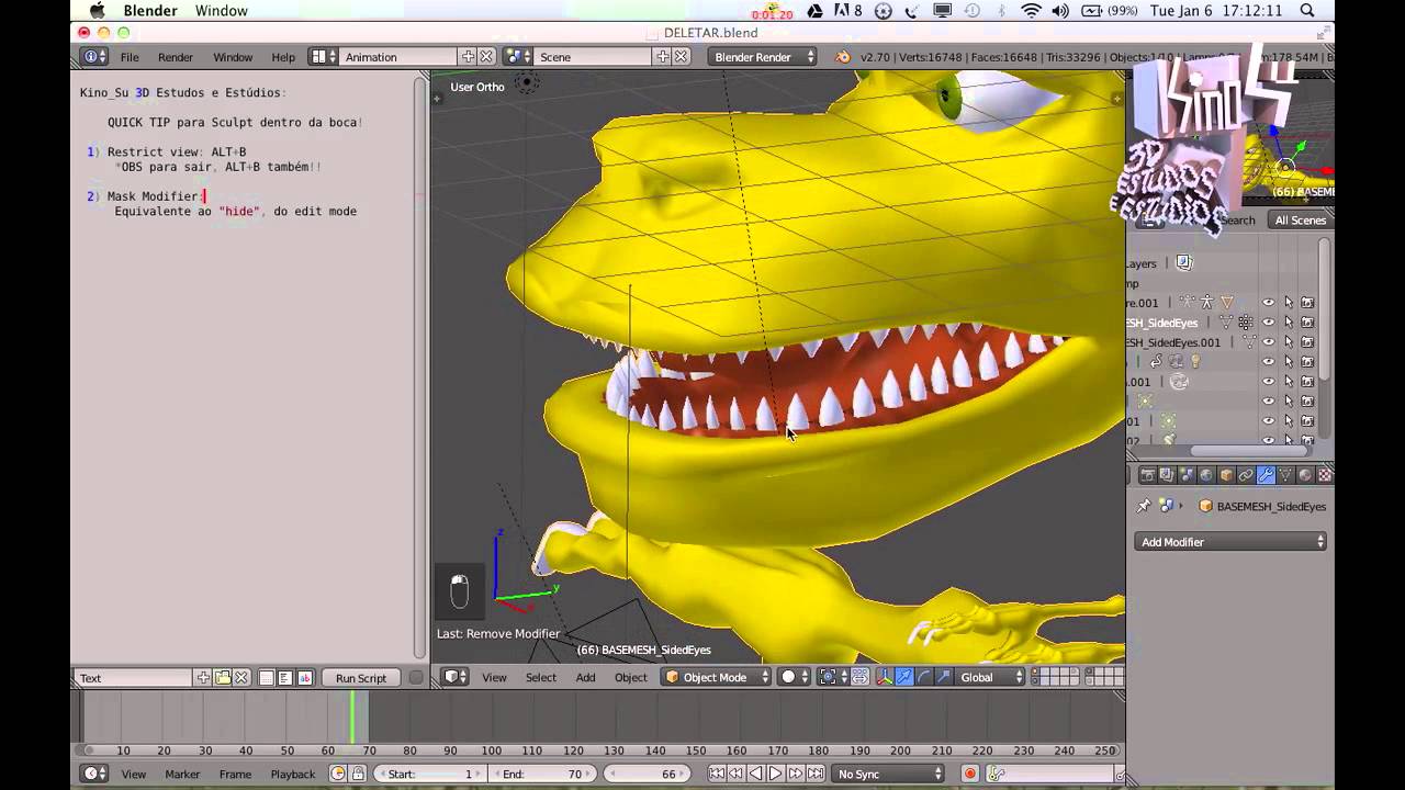 Kino_Su/ QuickTip: Sculpt em locais inacessiveis