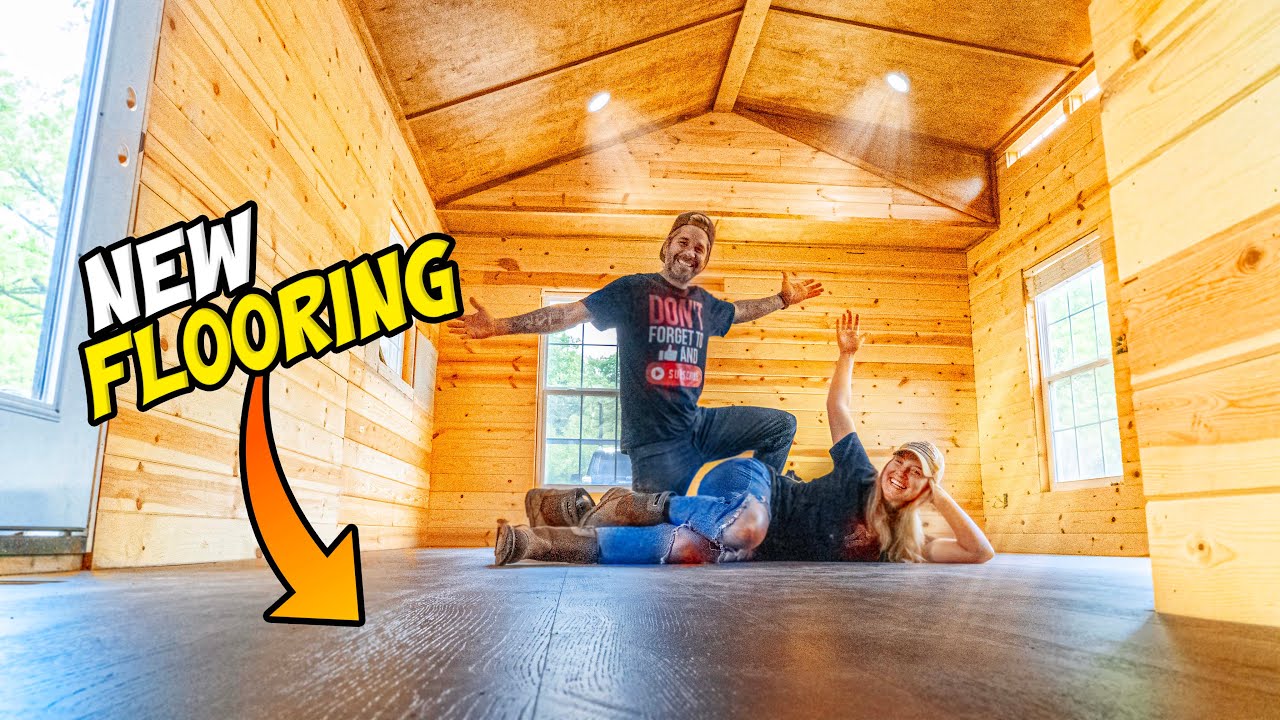 New FLOORING! Shed To House Conversion gets FINAL TOUCHES! Tiny House Off Grid