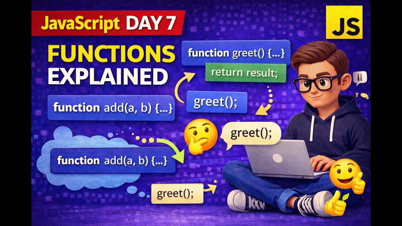 JavaScript Day 7 | Functions in JavaScript | Basic Functions Explained for Beginners