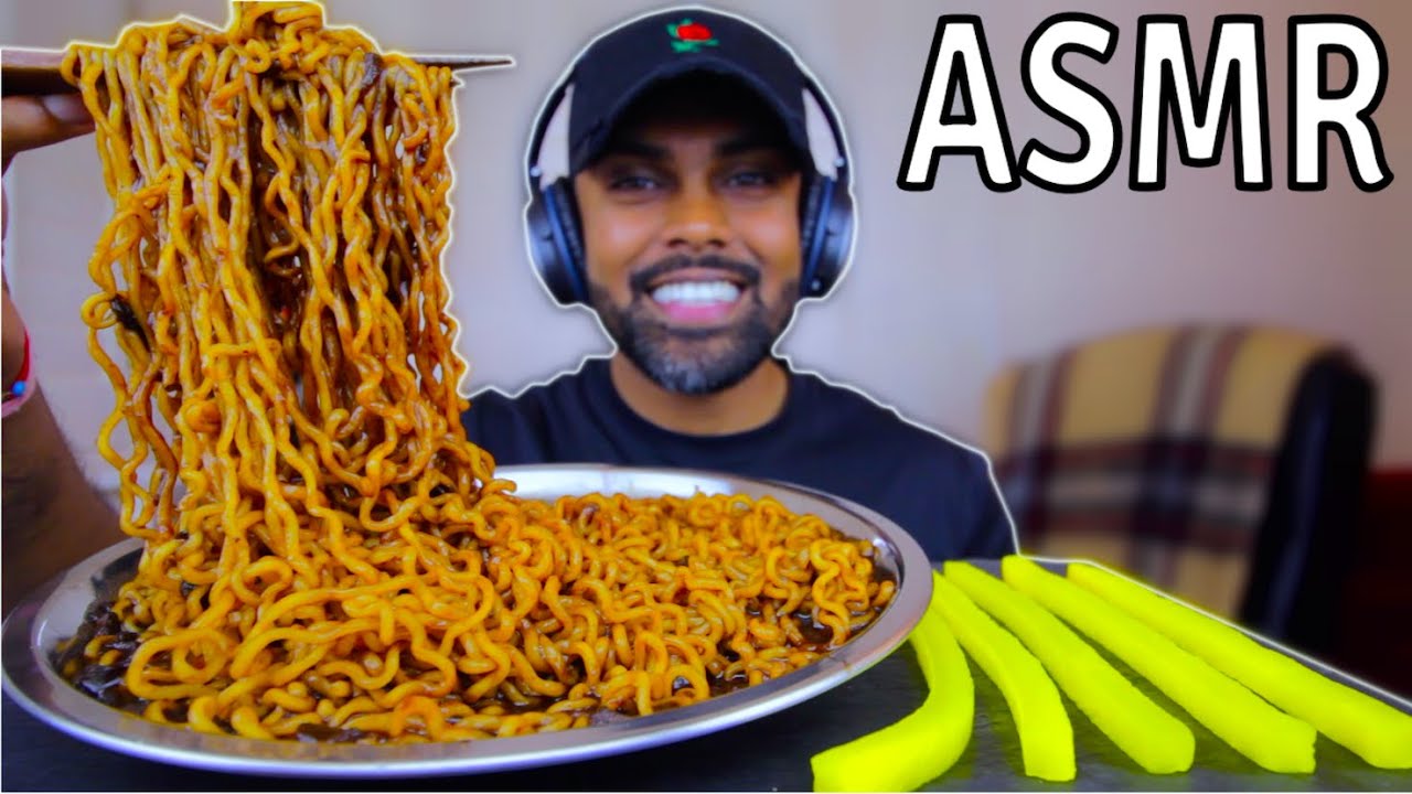 ASMR | JJAJANGMYEON + PICKLED RADISH (No Talking)