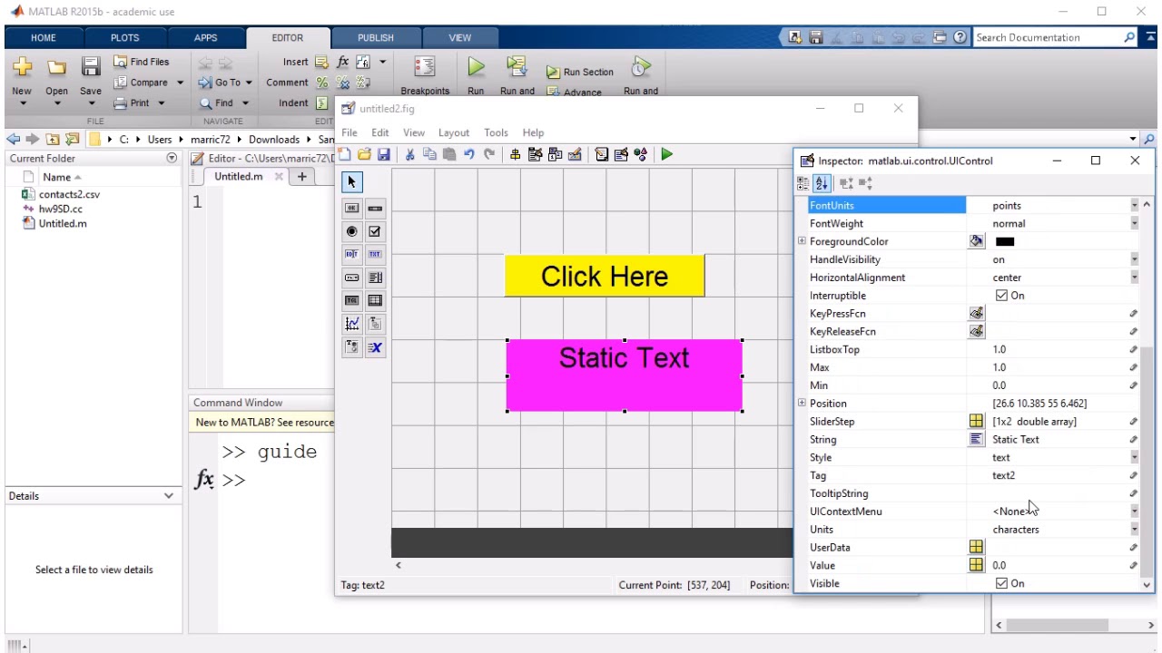 First MATLAB GUI Program