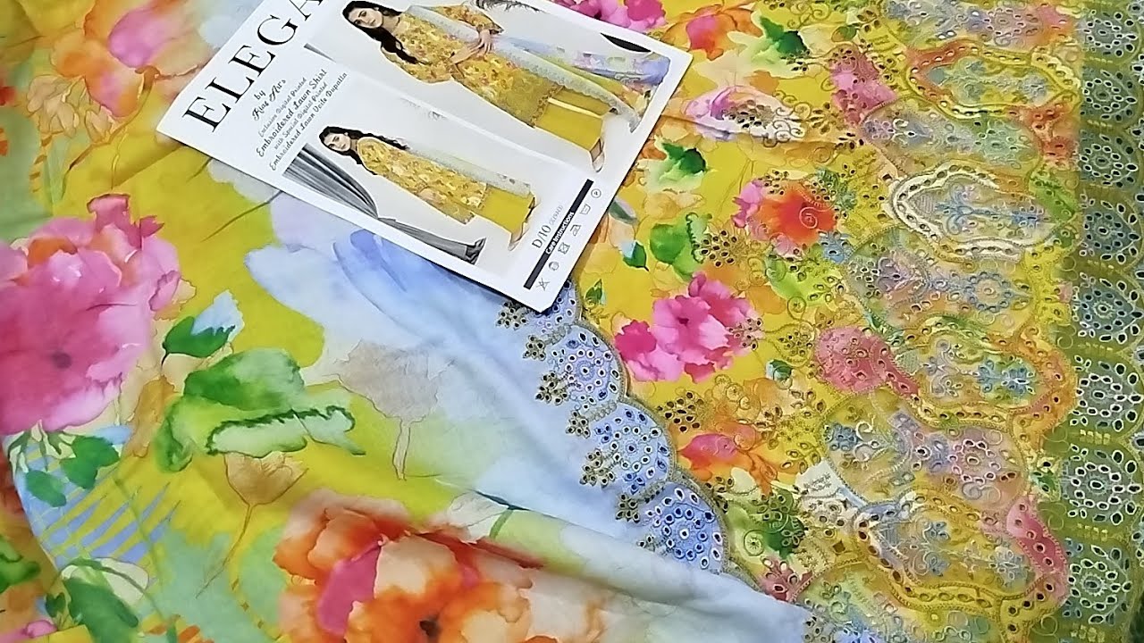 ELEGANT💞BY RIAZ ARTS ✨ PRINTED  EMBROIDERED LAWN SHIRT WD CUTWORK DAMAN🌸EMB VOIL LAWN DUPATTA 🛍️🛍️🔥