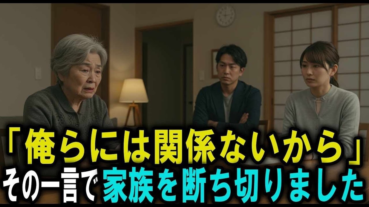 「俺らには関係ないから」──私の老後を他人事にされたので、母親をやめました