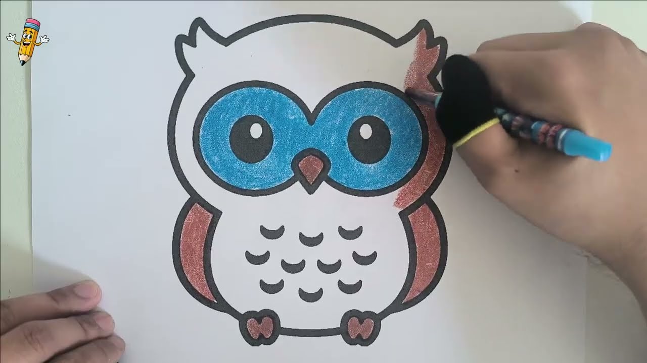 Tô Màu Con Cú Mèo | How to Color A Owl | Bé Tô Màu #119