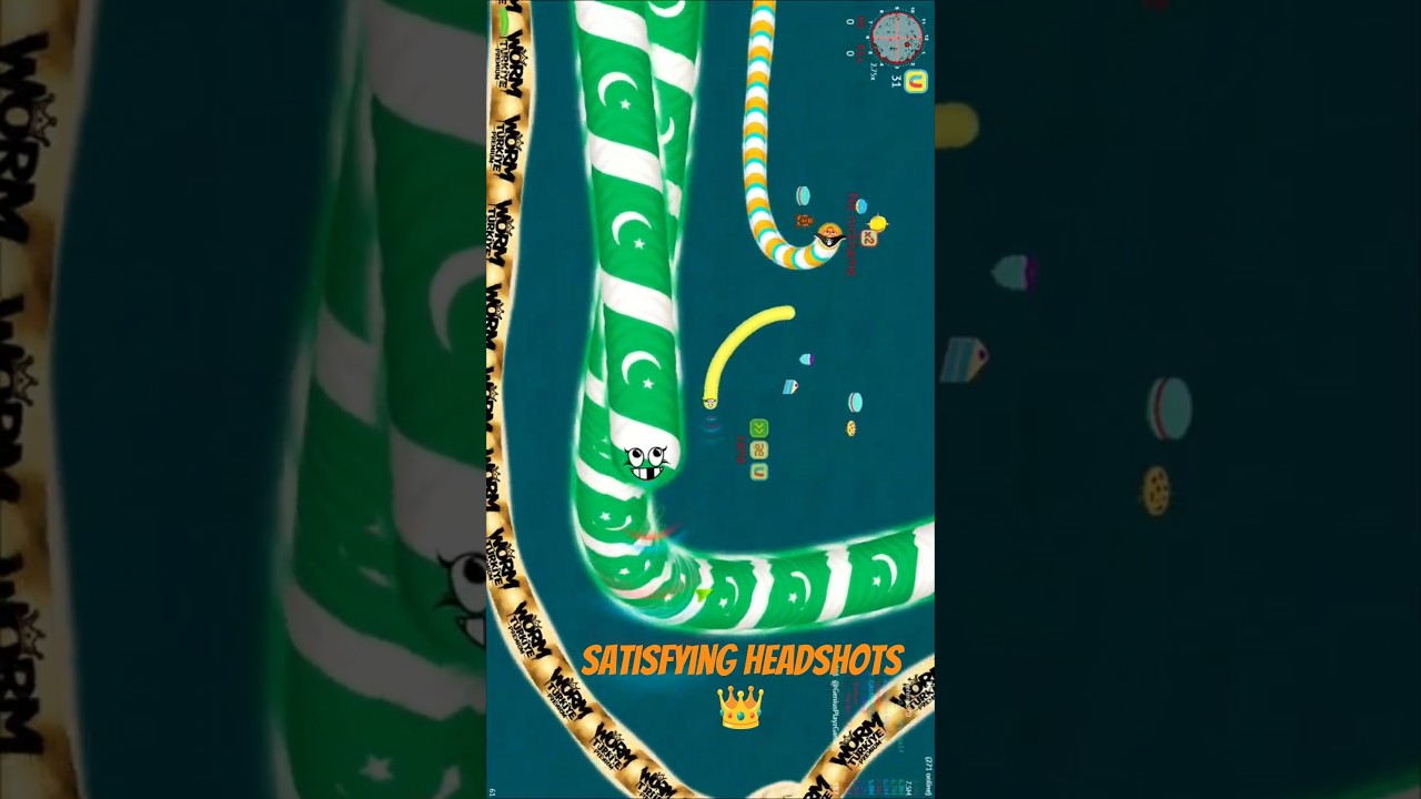 😱 TOP 10 SATISFYING HEADSHOTS 🐍 WORMATE.IO | EPIC HEADSHOTS 🎯 #shortsfeed #shorts #wormateio