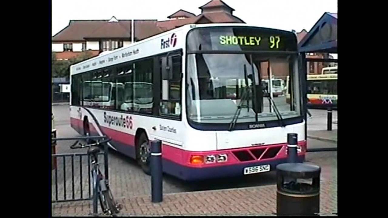 Eastern Counties Scania buses Ipswich & Felixstowe in 2000