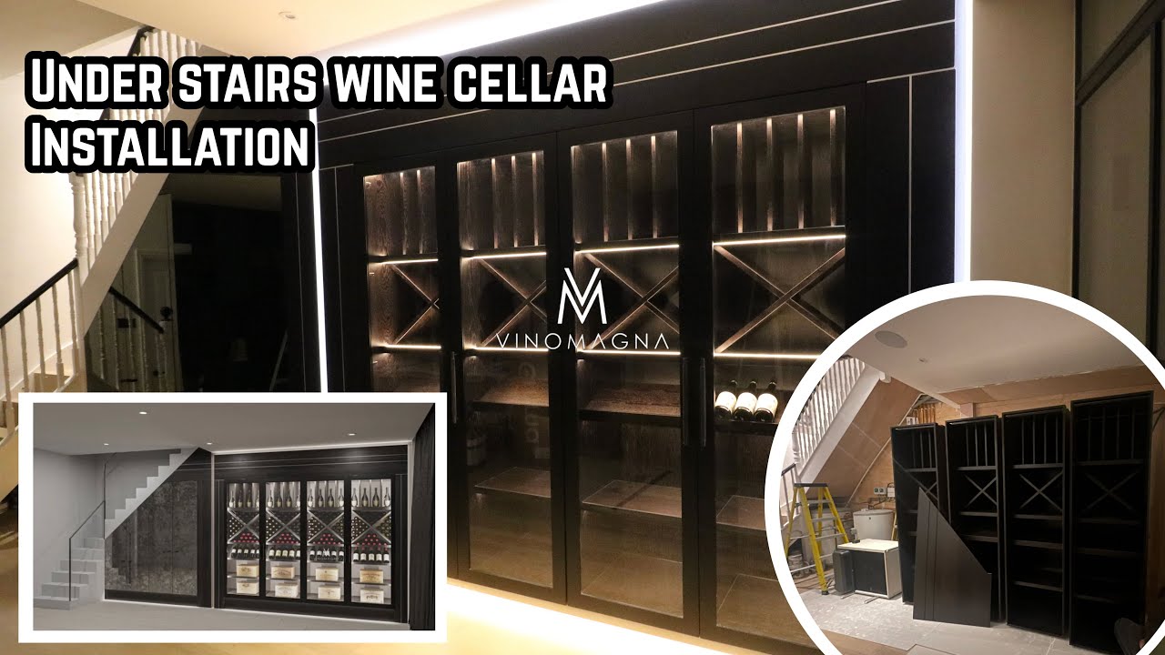 Under stairs wine cellar installation | Vinomagna