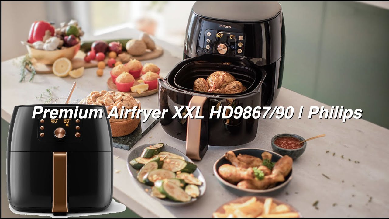 Обзор аэрофритюрницы премиум-класса XXL HD9867/90 Philips и аксессуаров.