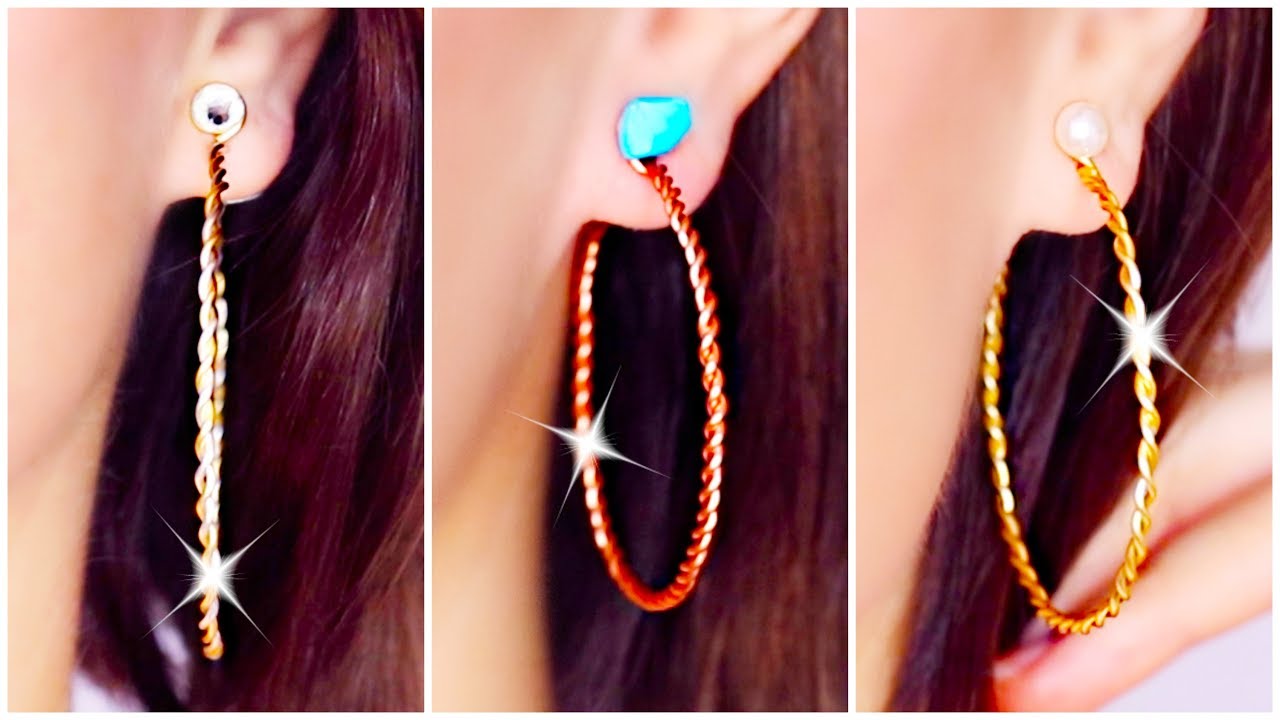 Easy DIY Twisted Hoop Earrings! How To Make Earrings Fast And Easily!